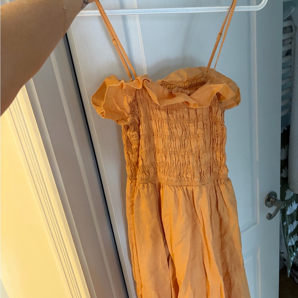 Aritzia Peach Ruffle Maxi Dress - Picture 5 of 5